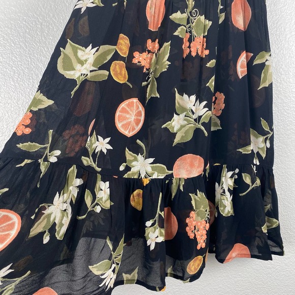 Reformation Beth Black Viscose Fruity Print Mini Dress - Picture 7 of 8